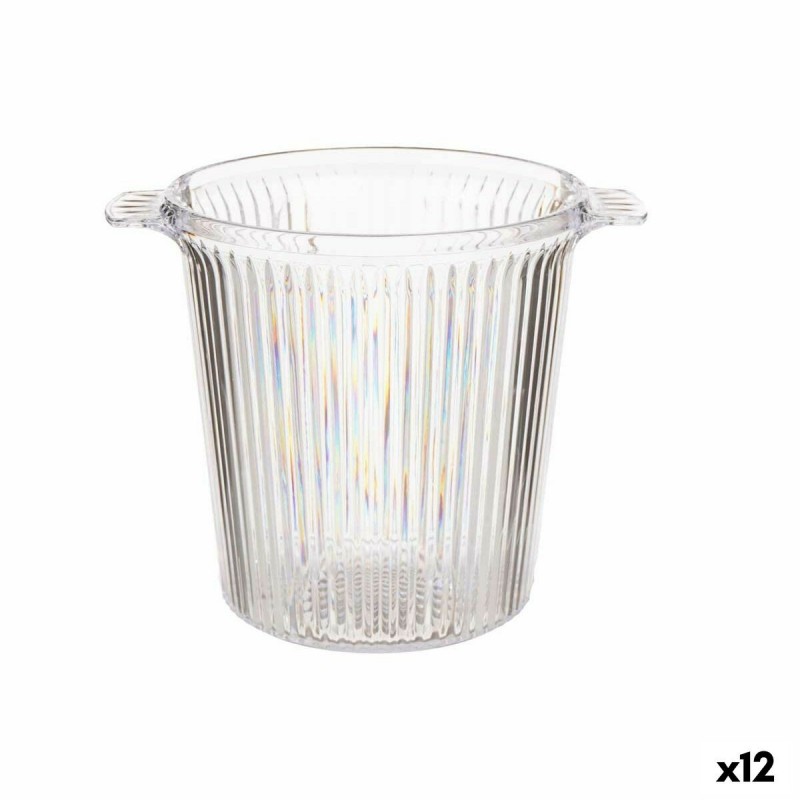 Secchiello per il ghiaccio Leknes CH26183 Trasparente polistirene Righe 16,5 x 17 x 21 cm (12 Unità)