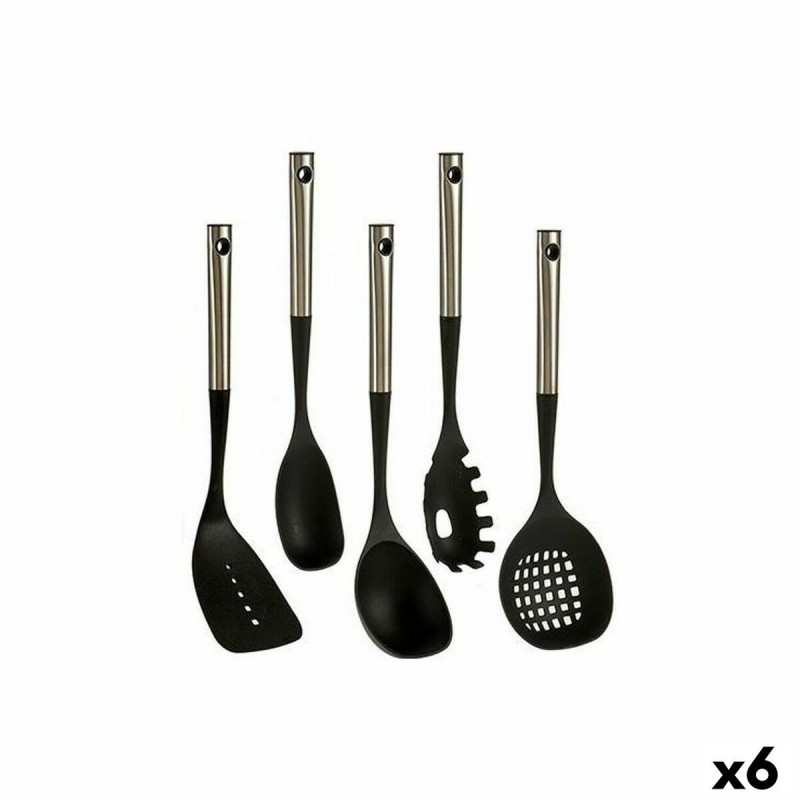 Set di Utensili da Cucina Kinvara KT171055S-S5 Nero Plastica 8,5 x 35 x 20,5 cm (6 Unità)