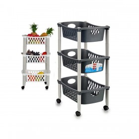 Carrello per Verdure Stefanplast Bianco Antracite Plastica 40 x 29,5 x 68,5 cm (44 Unidades)