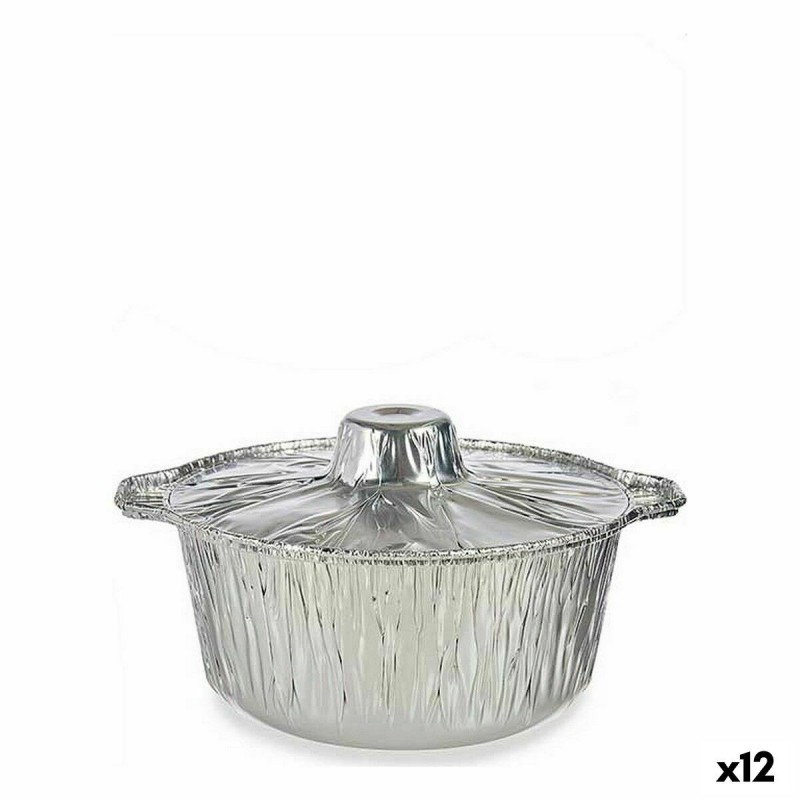 Pentola con Coperchio Kinvara 66105 Argentato Monouso Con coperchio Pentola