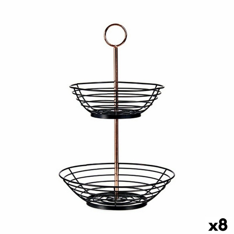 Portafrutta Kinvara W7720-5 Nero Rame Ferro 28,5 x 8,5 x 28,5 cm (8 Unità)