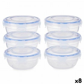 Set di scatole porta pranzo Leknes 30502 Azzurro Trasparente Plastica 800 ml 15,5 x 7,5 x 15,5 cm Ermetico (8 Unità)