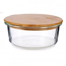 Porta Pranzo Rotondo con Coperchio Vivalto LHB-HR-620F Bambù 15 x 6,5 x 15 cm (12 Unità)