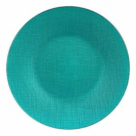 Piatto da pranzo Vivalto 323928P Turchese Vetro 27,5 x 2 x 27,5 cm (6 Unità)