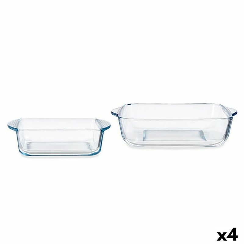 Set di Teglie da Cucina Pasabahce Borcam Quadrato (4 Unità)