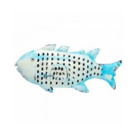Statua Decorativa Alexandra House Living Azzurro Legno di mango Pesce 10 x 28 x 62 cm