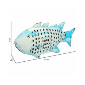 Statua Decorativa Alexandra House Living Azzurro Legno di mango Pesce 10 x 28 x 62 cm