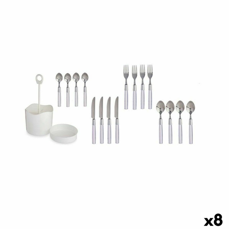 Set di Posate Kinvara HQ233H10 Bianco Acciaio inossidabile (8 Unità)