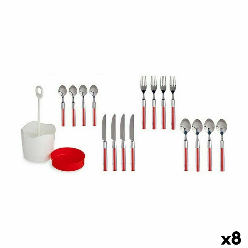 Set di Posate Kinvara HQ233H10 Rosso Acciaio inossidabile (8 Unità)