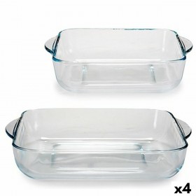 Set di Teglie da Cucina Pasabahce Borcam Quadrato (4 Unità)