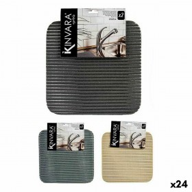 Tappetino Antiscivolo Kinvara SJ-A106 Bianco Plastica 32 x 32 cm Set 2 Pezzi (24 Unità)