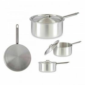 Casseruola con Coperchio Kinvara 100022 Argentato Alluminio 4 L 24,5 x 12 x 41 cm (10 Unità)