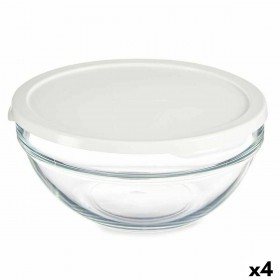 Porta Pranzo Rotondo con Coperchio Pasabahce Chefs Bianco 1,7 L 21 x 9 x 21 cm (4 Unità)