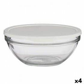 Porta Pranzo Rotondo con Coperchio Pasabahce Chefs Bianco 2,5 L 23,7 x 10,1 x 23,7 cm (4 Unità)