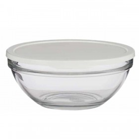 Porta Pranzo Rotondo con Coperchio Pasabahce Chefs Bianco 2,5 L 23,7 x 10,1 x 23,7 cm (4 Unità)
