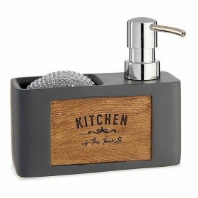Dispenser di Sapone 2 in 1 per Lavandino Kinvara B5625B-A Poliresina 15 x 13 x 6 cm (12 Unità)