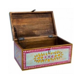 Baule Alexandra House Living Multicolore Legno di mango 28 x 22 x 46 cm Stile artigianale