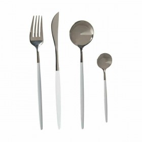 Set di Posate Kinvara BST-CT022 Bianco Argentato Acciaio inossidabile (12 Unità)