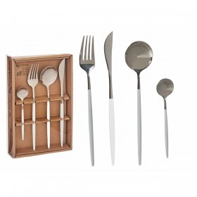 Set di Posate Kinvara BST-CT022 Bianco Argentato Acciaio inossidabile (12 Unità)