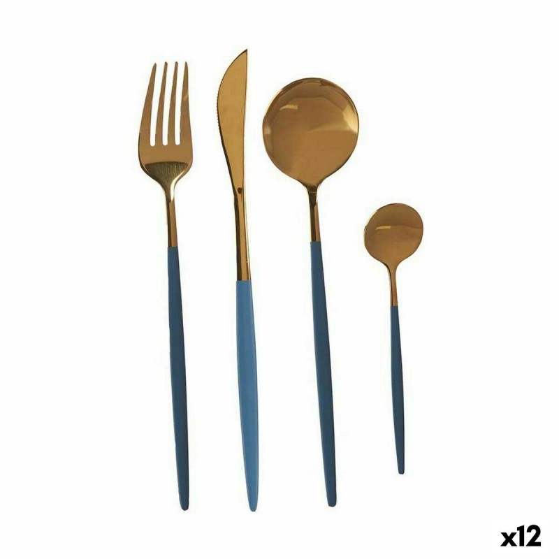 Set di Posate Kinvara BST-CT022 Grigio Dorato Acciaio inossidabile (12 Unità)