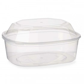 Portapranzo Rettangolare con Coperchio Leknes BS1500ROIOV Trasparente polipropilene 1,5 L 18 x 10,5 x 21,5 cm (8 Unità)