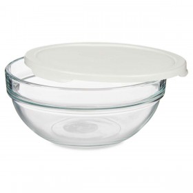 Porta Pranzo Rotondo con Coperchio Pasabahce Chefs Bianco 1,135 L 17,2 x 7,6 x 17,2 cm (4 Unità)