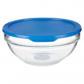 Porta Pranzo Rotondo con Coperchio Pasabahce Chefs Azzurro 1,135 L 17,2 x 7,6 x 17,2 cm (4 Unità)