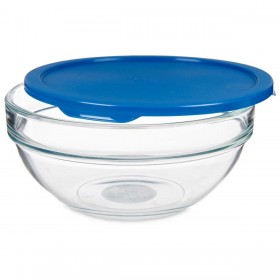 Porta Pranzo Rotondo con Coperchio Pasabahce Chefs Azzurro 1,135 L 17,2 x 7,6 x 17,2 cm (4 Unità)