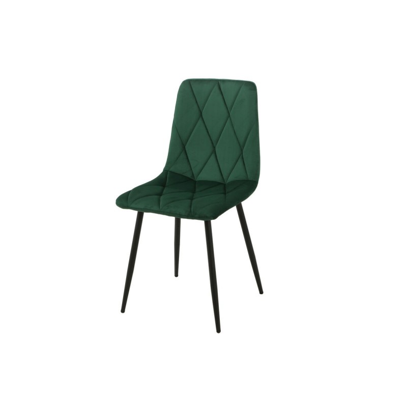 Sedia Romimex Verde Velluto Metallo 45 x 89 x 55 cm