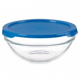 Porta Pranzo Rotondo con Coperchio Pasabahce Chefs Azzurro 595 ml 14 x 6,3 x 14 cm (6 Unità)