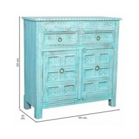 Credenza Alexandra House Living Azzurro Legno di mango 41 x 101 x 101 cm
