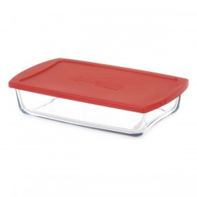 Porta pranzo Pasabahce Borcam Rosso Trasparente Vetro Borosilicato 1,3 L (4 Unità)