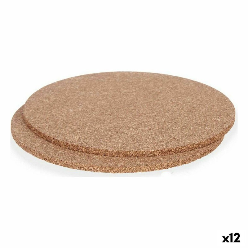 Set di sottopentola Kinvara KT166139R Naturale Sughero 18 x 0,5 x 18 cm Sottopentola (12 Unità)