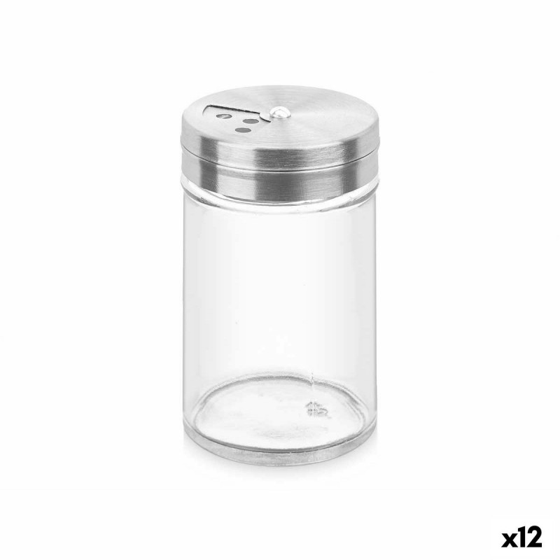 Portaspezie Vivalto LH1103 5 x 8,5 x 5 cm Trasparente Argentato (12 Unità)