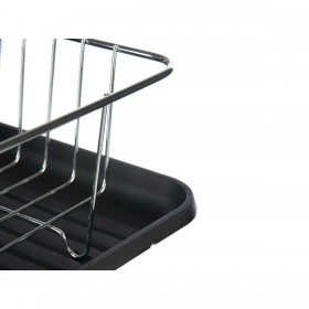 Scolapiatti da Lavandino Nero Metallo Plastica 43,5 x 11 x 33,5 cm (4 Unità)