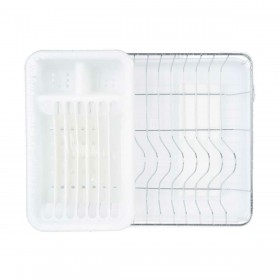 Scolapiatti da Lavandino Bianco Metallo Plastica 43,5 x 11 x 33,5 cm (4 Unità)