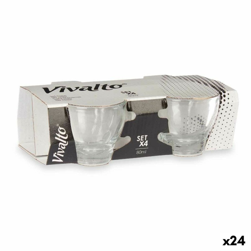 Set di Tazze da Caffè Vivalto RYG6073 Trasparente Vetro 80 ml (24 Unità)