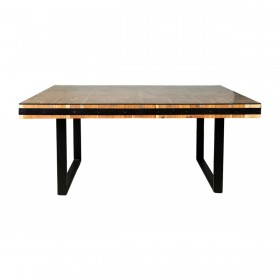 Tavolo Romimex Nero Naturale Legno Riciclato 180 x 77 x 100 cm