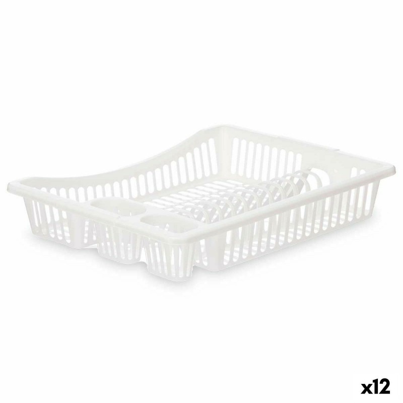 Scolapiatti da Lavandino Kinvara YMA04 1095 01 Bianco 45,5 x 8 x 36,5 cm (12 Unità)
