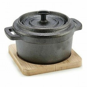 Teglia Kinvara 219SJ091 Marrone Nero Bambù Ferro battuto 13 x 10 x 8,5 cm (12 Unità)