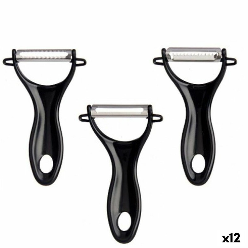 Pela Verdure e Frutta Kinvara 86886 Nero Acciaio inossidabile Set (12 Unità)