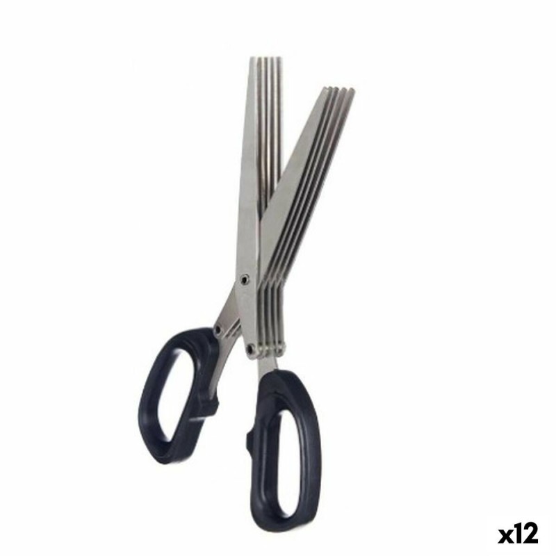Forbici da Cucina Kinvara KT11-5661D Nero Argentato Metallo 7 x 18,5 x 1,7 cm (12 Unità)