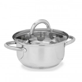 Casseruola con coperchio in vetro Kinvara SW1401-C-18CM Argentato 27 x 10 x 19,5 cm (6 Unità)
