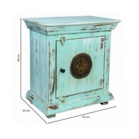 Comodino Alexandra House Living Nero Verde 35 x 60 x 55 cm