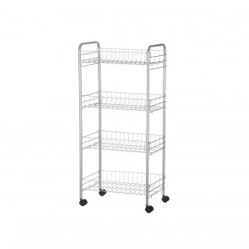 Carrello per Verdure Kinvara W4117-1-S Argentato Metallo polipropilene Plastica 37 x 27 x 82,5 cm (4 Unità)