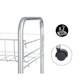 Carrello per Verdure Argentato Metallo Plastica 37 x 27 x 62,3 cm (4 Unità)