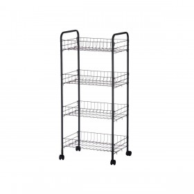 Carrello per Verdure Kinvara 86933 Nero Metallo polipropilene Plastica 40,5 x 27 x 82,5 cm (4 Unità)