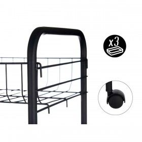 Carrello per Verdure Kinvara 86933 Nero Metallo polipropilene Plastica 40,5 x 27 x 82,5 cm (4 Unità)