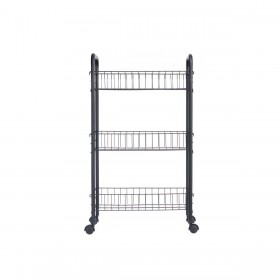 Carrello per Verdure Nero Metallo Plastica 37 x 27 x 63 cm (4 Unità)