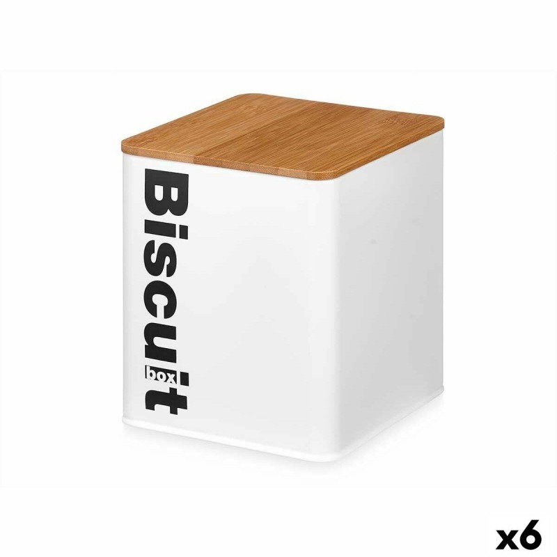 Scatola per biscotti e dolci Kinvara W5003BM Bianco Metallo 13,7 x 16,5 x 14 cm (6 Unità)